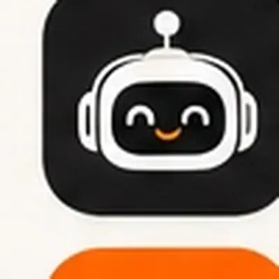 Cute Robot Face Sticker Black White AI Assistant Design